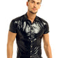 Men's Leather Metallic Club Top - skyjackerz