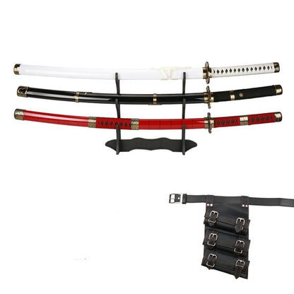 3-pcs Set B One Piece Zoro Wooden Sword Toys - skyjackerz
