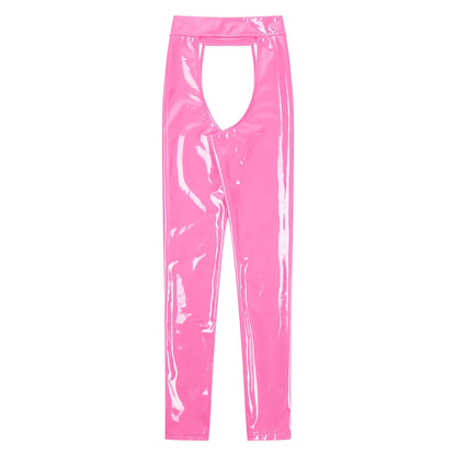 Women's Cutout Leather Pants - skyjackerz