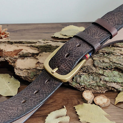 Khaki / 100 cm Men's Serpentine Strap Pin Buckle Leather Belt - skyjackerz