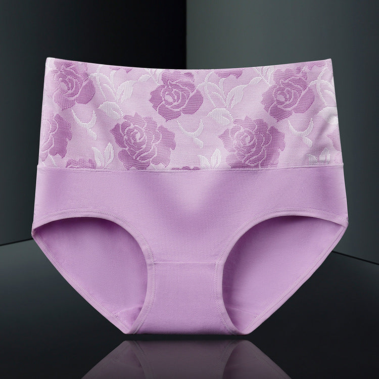 A - Lavender / M Cotton High Waisted Abdominal Underwear - skyjackerz