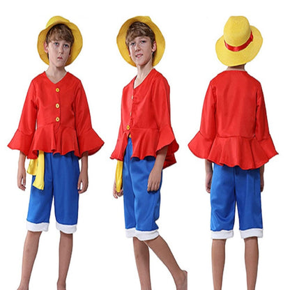 Luffy Cosplay Costume with Straw Hat - skyjackerz