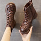 Women's Cross Lace-Up Leather Boots - skyjackerz