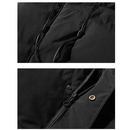 Grey / M Men's Stylish Hooded Long Jacket - skyjackerz