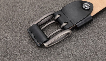 Men's Vintage Double Pin Buckle Leather Belt - skyjackerz