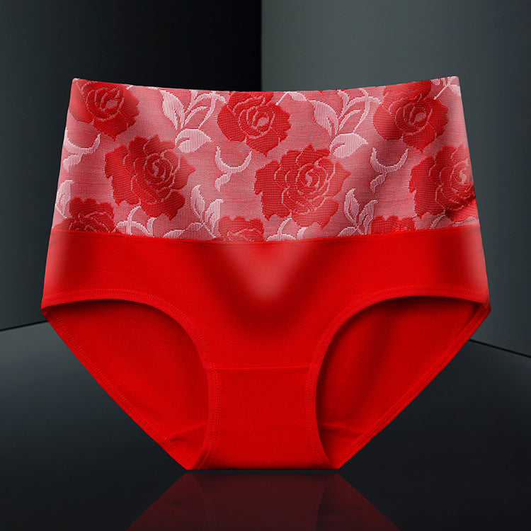 A - Red / M Cotton High Waisted Abdominal Underwear - skyjackerz