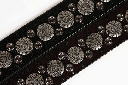 Black / 105 cm Men's Metal Rivet Cowboy Leather Belt - skyjackerz