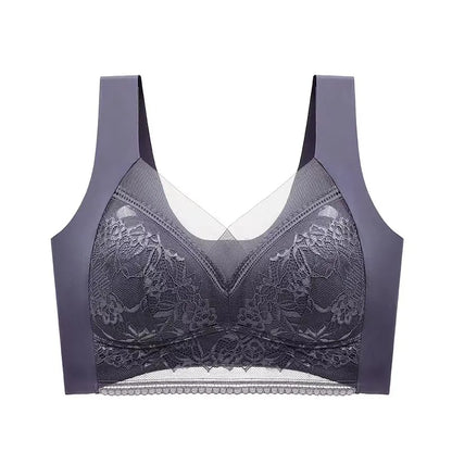 75ABCD / One-Size / Comet Grey 3 Pcs Women's Seamless Lace Push-Up Bra Set - skyjackerz