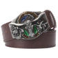 B - Brown / 105 cm Cowboy Style Cow Leather Belt For Men - skyjackerz