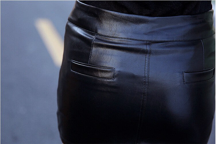 Women Sexy Slim Leather Skirt - skyjackerz