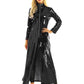 Women's Wet look Long Leather Dress - skyjackerz