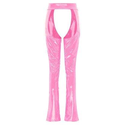 Women's Cutout Leather Pants - skyjackerz