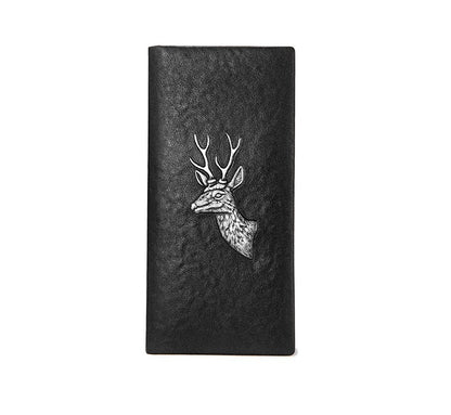Men's Designer Long Stag Leather Wallet - skyjackerz