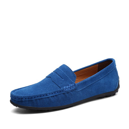 Navy / 6.5 Men's Leather Lightweight Driving Shoes - skyjackerz
