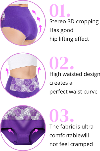 Cotton High Waisted Abdominal Underwear - skyjackerz