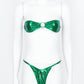 Green Women's Shiny Leather Bikini Set - skyjackerz
