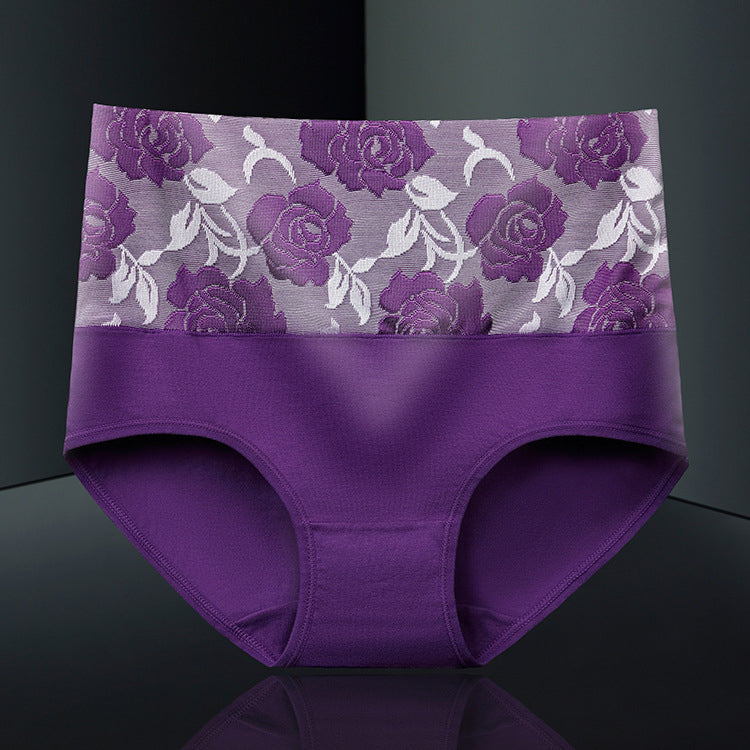 A - Purple / M Cotton High Waisted Abdominal Underwear - skyjackerz