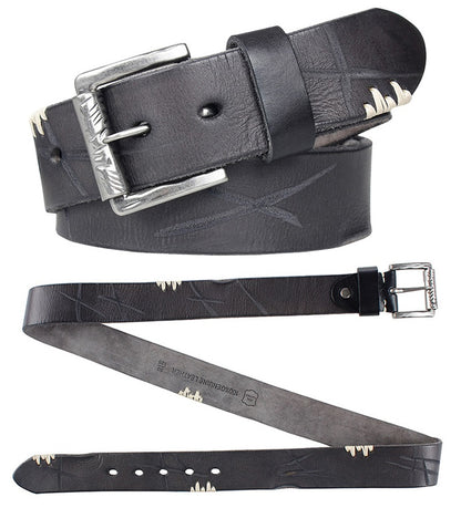Black / 105 Men's Designer Retro Genuine Leather Belt - skyjackerz