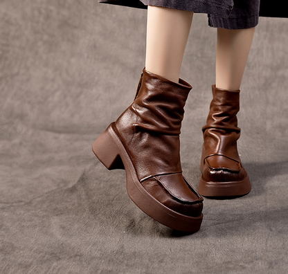 Women's Back Zipper High-Heel Boots - skyjackerz
