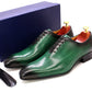 Green / 6 Men's Timeless Handcrafted Wedding Oxfords - skyjackerz