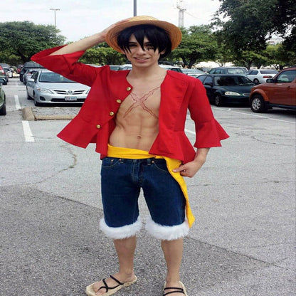 Luffy / 2XS Luffy Cosplay Costume with Straw Hat - skyjackerz