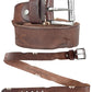 Coffee / 105 Men's Designer Retro Leather Belt - skyjackerz