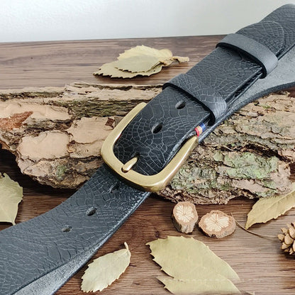 Khaki / 100 cm Men's Serpentine Strap Pin Buckle Leather Belt - skyjackerz