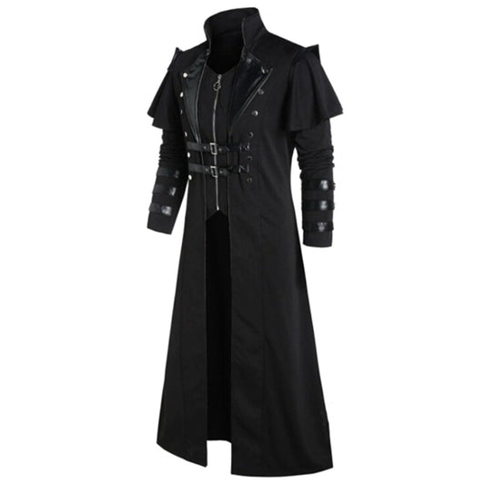 Black / S Medieval Steampunk Costume Jacket - skyjackerz