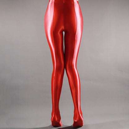 Women's Shiny Satin Sport Stockings - skyjackerz