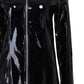 Women's Wet look Long Leather Dress - skyjackerz