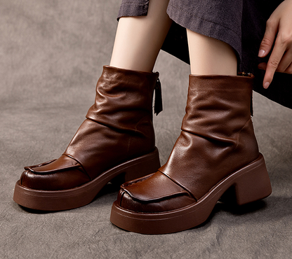 Women's Back Zipper High-Heel Boots - skyjackerz