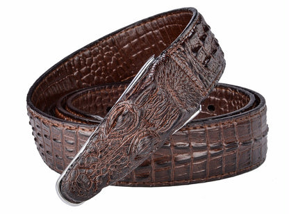 Men's Stylish Crocodile Leather Belt - skyjackerz