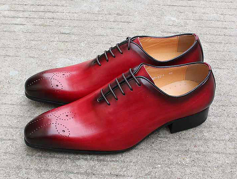 Red / 6 Men's Timeless Handcrafted Wedding Oxfords - skyjackerz