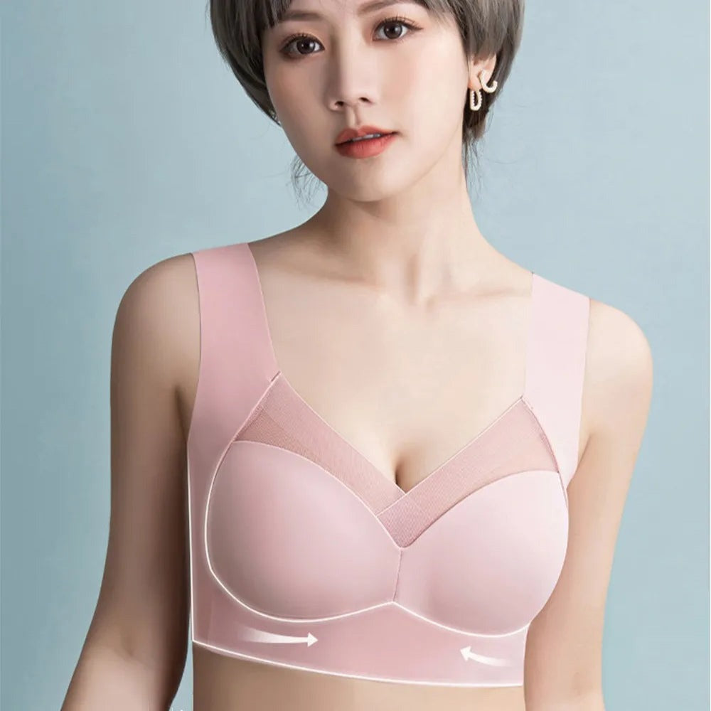 Pink / L / One-Size 3Pcs Push Up Woman Bralette Set - skyjackerz