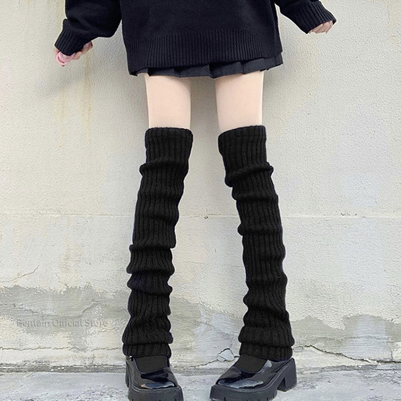 Black-70cm Women's Cozy Knit Boot Stockings - skyjackerz