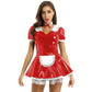 Red / S Maid Role Play Outfit For Women - skyjackerz
