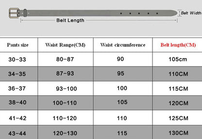 Coffee / 100 cm Luxury Vintage Pin Buckle Leather Belt for Men - skyjackerz