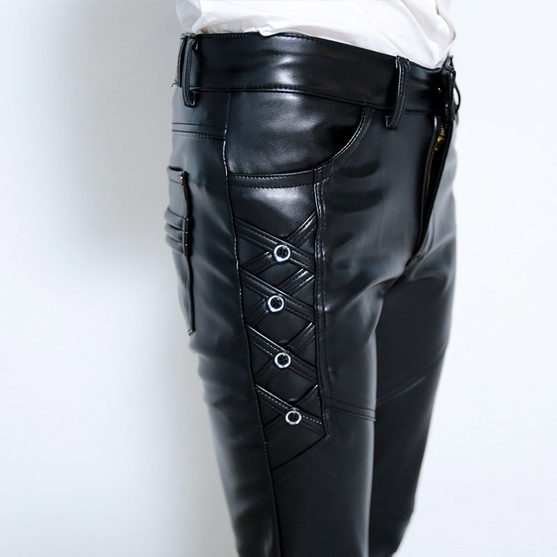 Men's Trendy Urban Leather Pants - skyjackerz