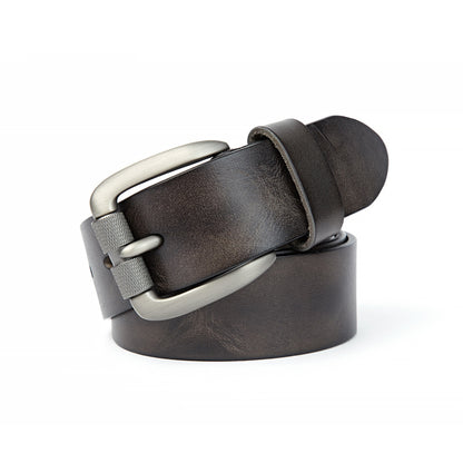 Black / 105 cm Fashion Men's Cowhide Genuine Leather Belt - skyjackerz