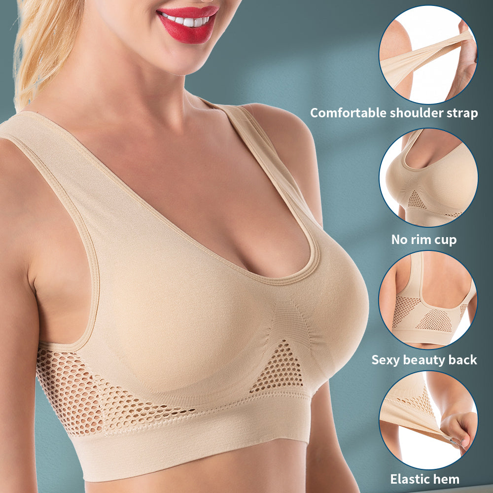 BJBXGDT Breathable Cool Lift Up Air Bra, Women's Seamless Air Permeable  Cooling Comfort Bra Sport Bras Plus Size : : Clothing, Shoes 
