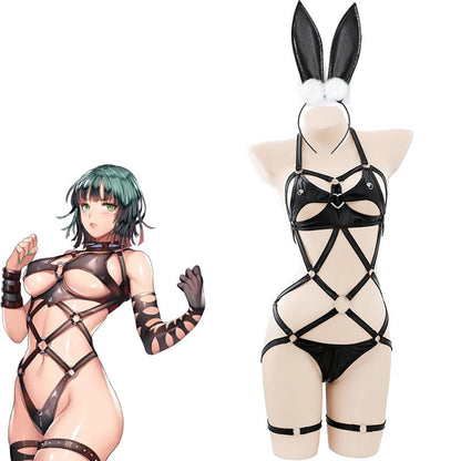Women's Bunny Pajamas Leather Bodysuit - skyjackerz