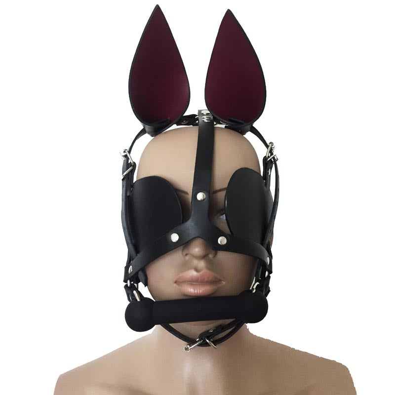 Black Women's Leather Pony Girl Mask - skyjackerz