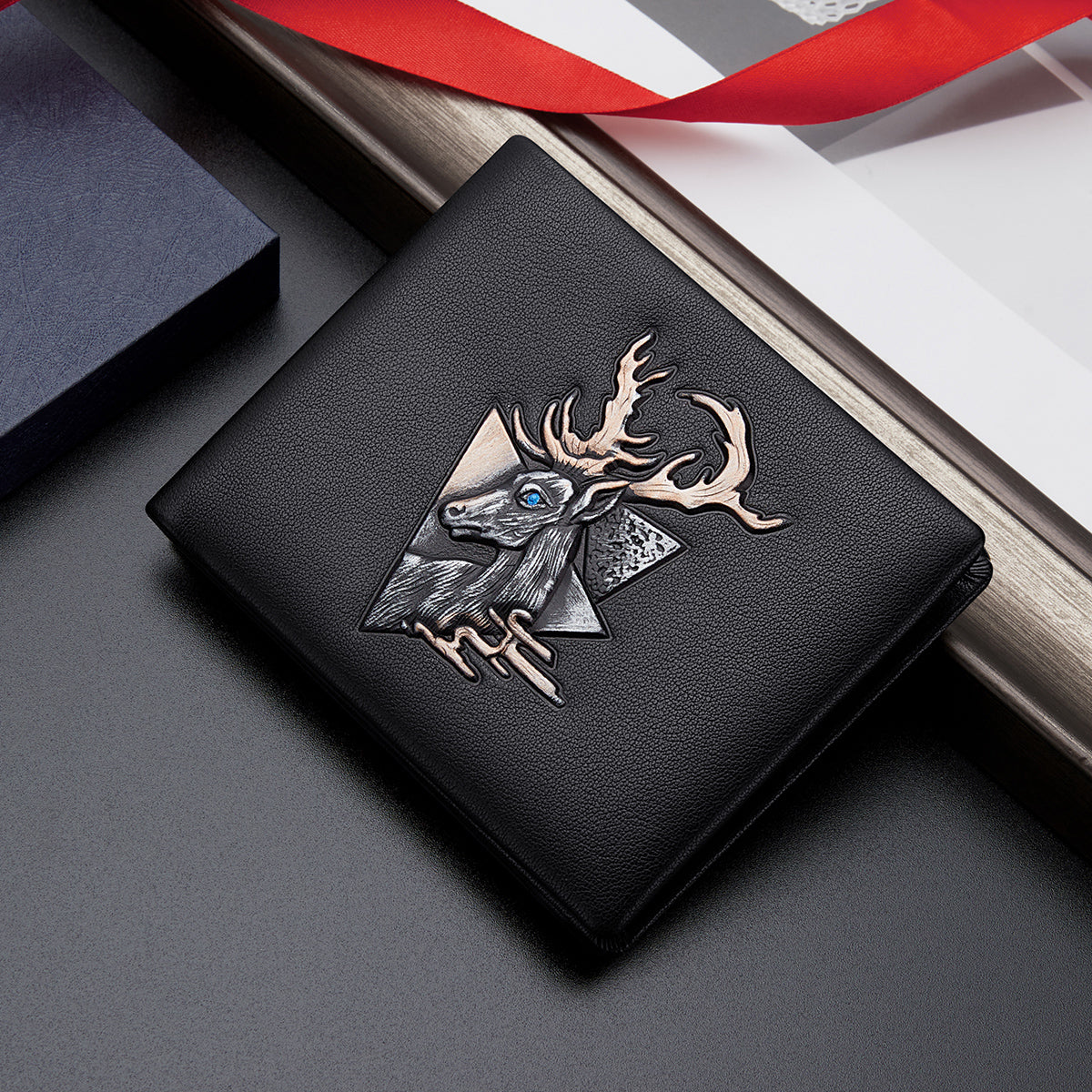 Men's Designer Stag Leather Wallet - skyjackerz