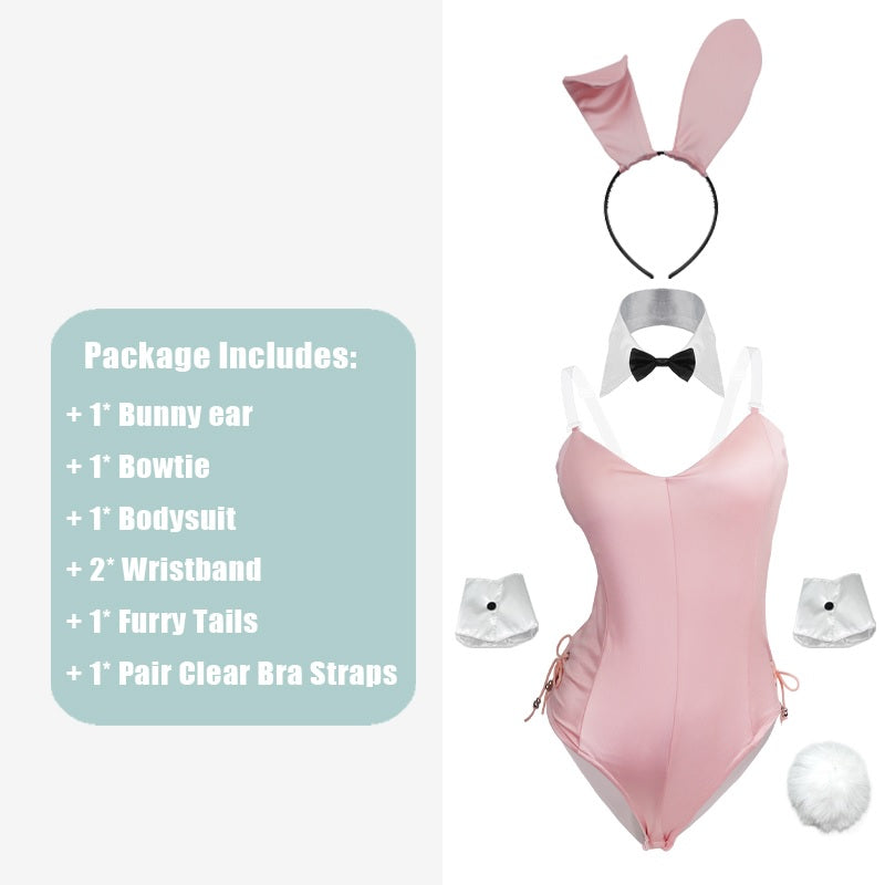 Pink / Without Pantyhose / M Cute Bunny Leather Set for Women - skyjackerz