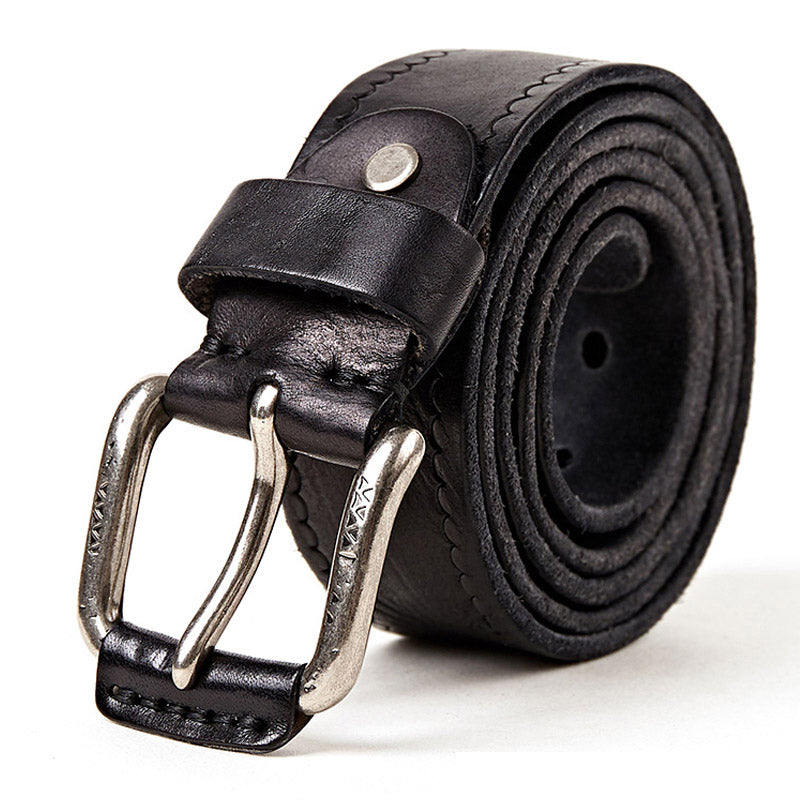 Black / 100 Men's Stylish Pin Buckle Belt - skyjackerz