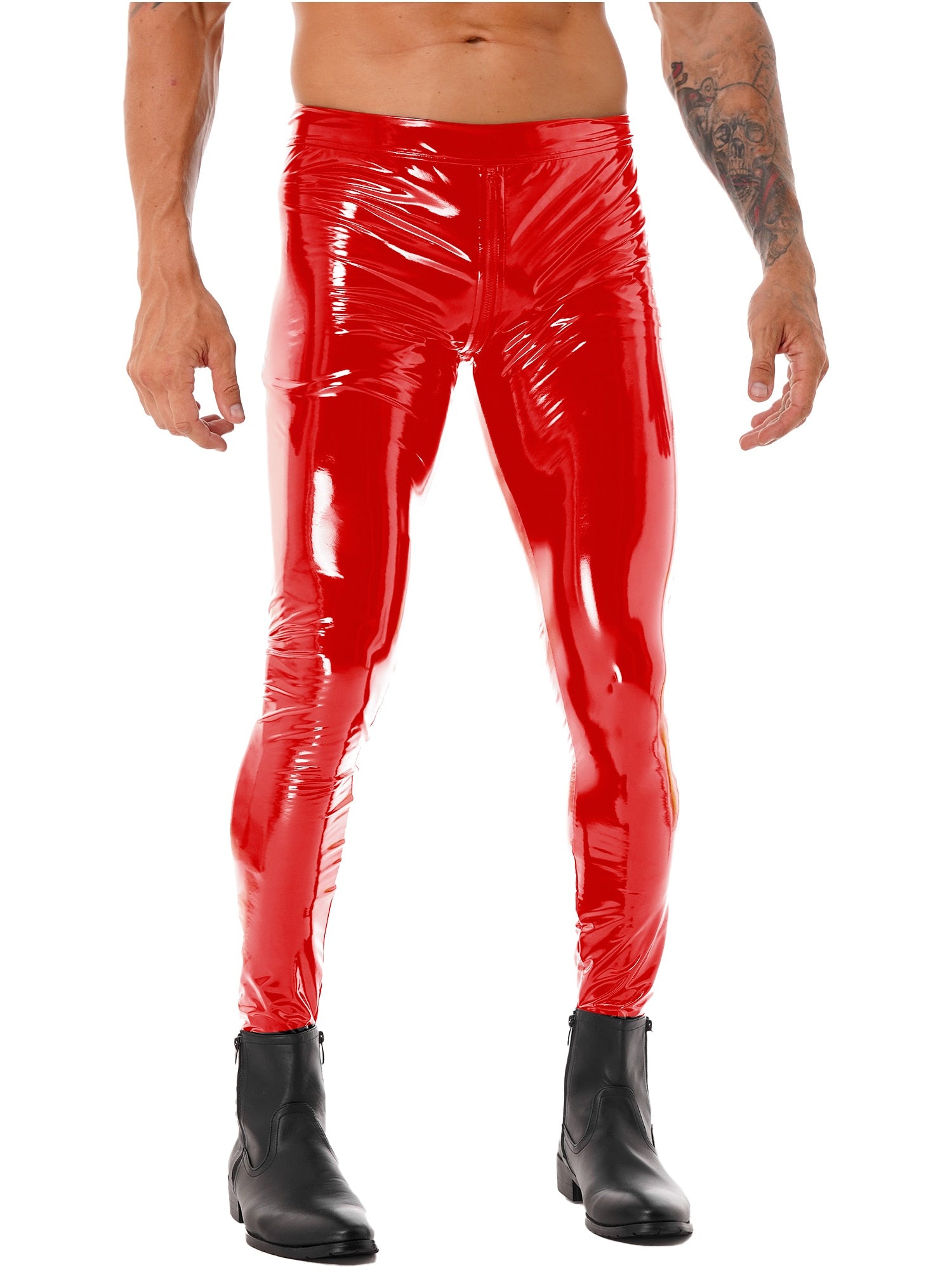 Men's Leather Zipper Pants - skyjackerz