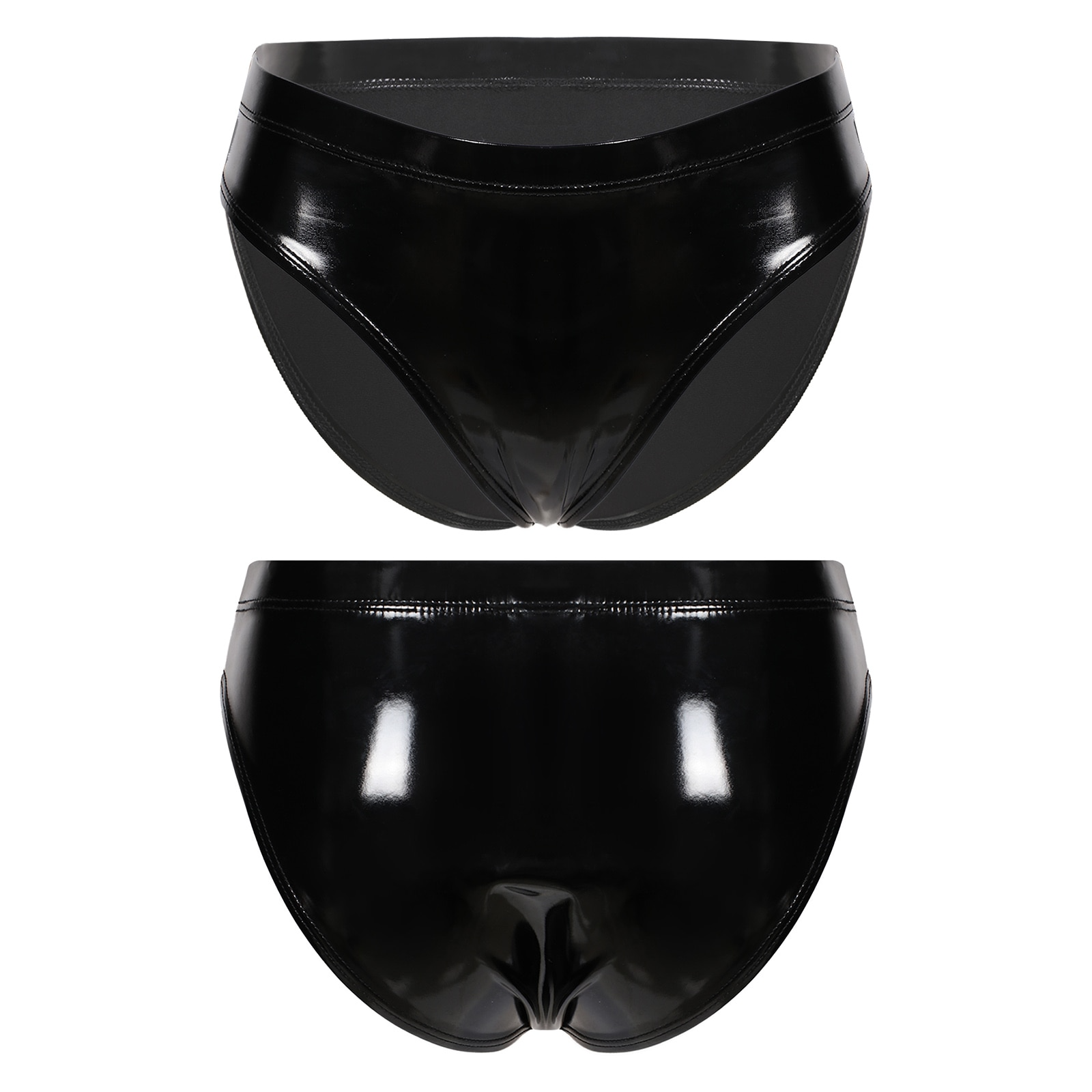 Black / S Women's Latex Lingerie Panties - skyjackerz