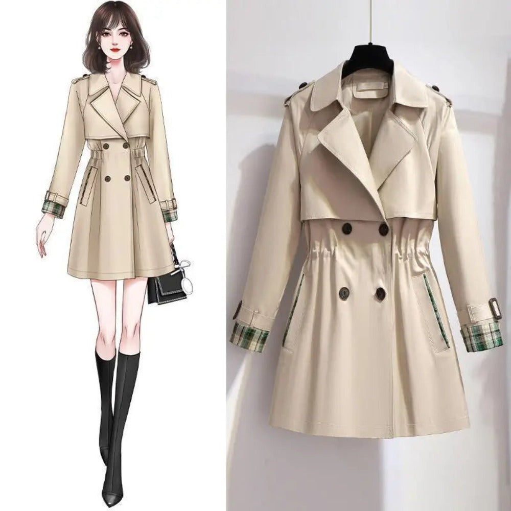 Women's Formal Mid-Length Trench Coat - skyjackerz