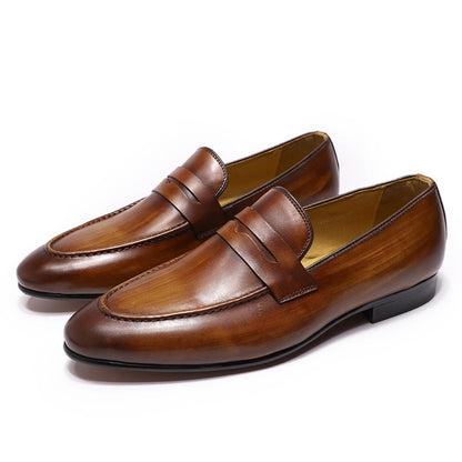 Brown / 6 Men's Leather Casual Dress Shoes - skyjackerz