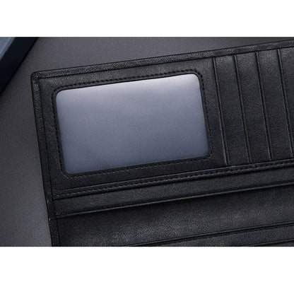 A Men's Designer Long Stag Leather Wallet - skyjackerz